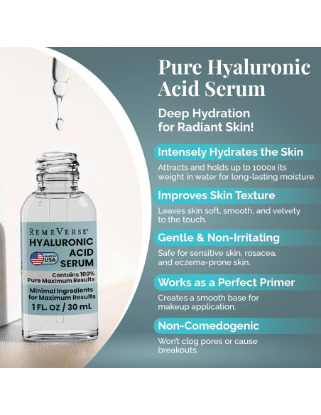 Suero de Ácido Hialurónico RemeVerse 28.35 g - Hidratación Intensiva Suero de Ácido Hialurónico RemeVerse 28.35 g - Hidratación Intensiva