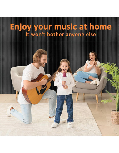 Paquete de 2 Paneles Acústicos Absorbentes 121.9x61.0 cm Negro