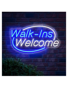 Cartel de Neón Bienvenidos Noasktt LED USB 42x24cm Azul y Blanco