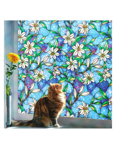 Película de Privacidad Coavas 44.5x200cm Vinilo Floral