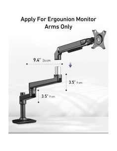 Brazo de Monitor de Extensión ErgoUnion Negro para Soporte E 2
