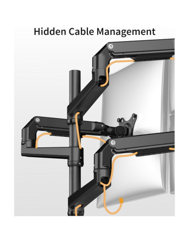 Brazo de Monitor de Extensión ErgoUnion Negro para Soporte E