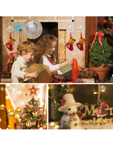 14 Ventosas de PVC Transparente ETwinCoo con Ganchos Metal 1.36 Kg