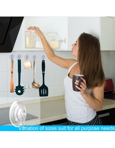 14 Ventosas de PVC Transparente ETwinCoo con Ganchos Metal 1.36 Kg