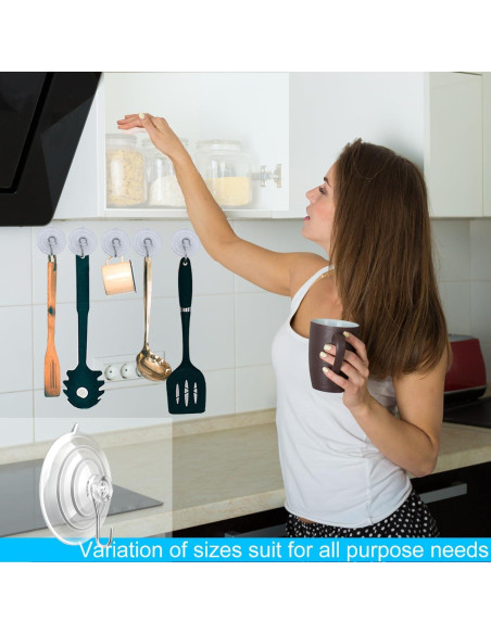 14 Ventosas de PVC Transparente ETwinCoo con Ganchos Metal 1.36 Kg 14 Ventosas de PVC Transparente ETwinCoo con Ganchos Metal 1.36 Kg