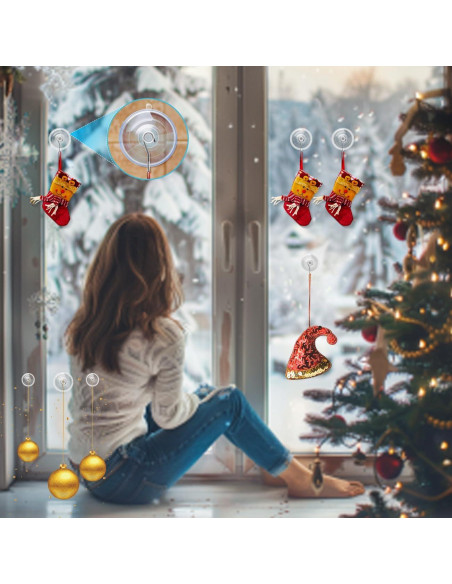 14 Ventosas de PVC Transparente ETwinCoo con Ganchos Metal 1.36 Kg 14 Ventosas de PVC Transparente ETwinCoo con Ganchos Metal 1.36 Kg