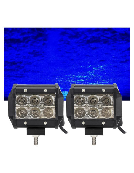 Barra de Luz LED Azul 18W AUXMOTEC 2 Pcs Impermeable 12V