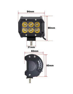 Barra de Luz LED Azul 18W AUXMOTEC 2 Pcs Impermeable 12V 2