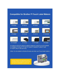 Paquete de 5 cintas TZe-231 Brother P-Touch 12mm Blanco 2