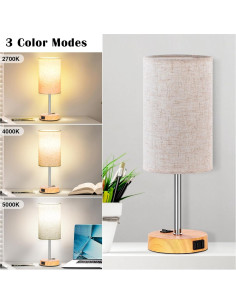 Juego de 2 Lámparas de Mesa ZJOJO con Pantalla de Lino 45.6 cm 2
