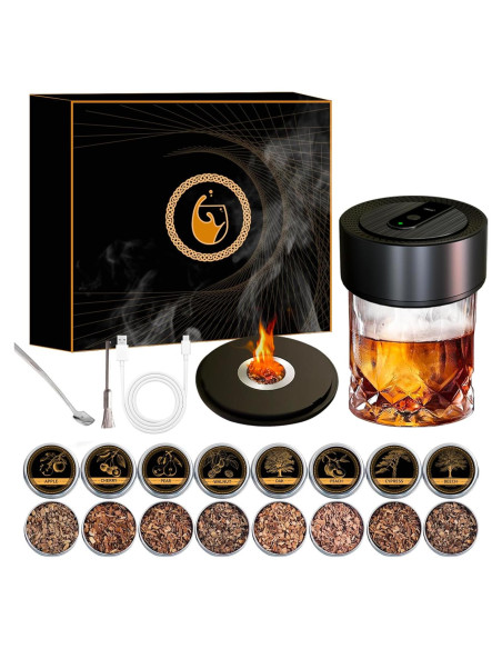 Kit de Ahumador Eléctrico Lotnafee con 8 Astillas de Madera