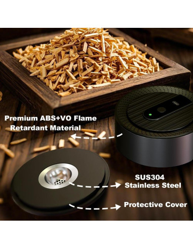 Kit de Ahumador Eléctrico Lotnafee con 8 Astillas de Madera