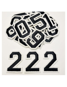 Parche de Números Planchar Jongdari 30 Pcs Negro 5.19x3.81 cm