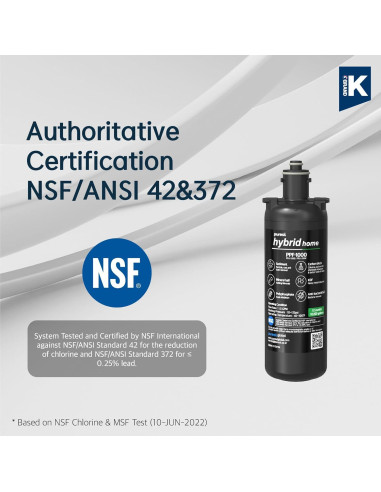 Filtro de Agua Pureal PPF-1000 de 10" - Carbono, NSF 42&372