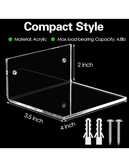 Estanterías Flotantes de Acrílico Juexica 20 Unidades 10x5cm