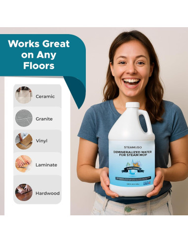 Agua Desmineralizada Steam & Go 3.78L - Limpieza Eficaz Aroma Océano