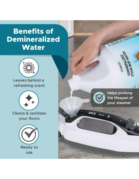 Agua Desmineralizada Steam & Go 3.78L - Limpieza Eficaz Aroma Océano