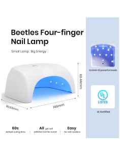 Lámpara UV LED Beetles para Uñas de Gel, Secado Rápido 279g 2