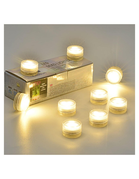 Velas LED Sumergibles Afoosoo - Paquete de 20, 3cm, Blanco Cálido