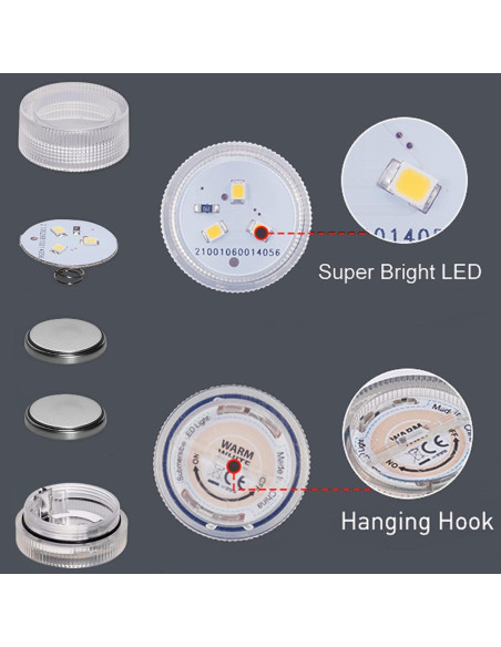 Velas LED Sumergibles Afoosoo - Paquete de 20, 3cm, Blanco Cálido