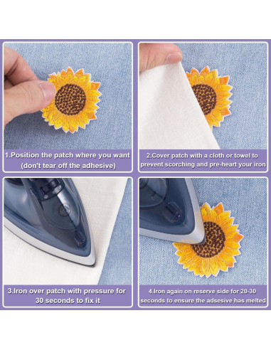 Parches Bordados de Flores PAGOW - 12 Pcs para Ropa y Accesorios