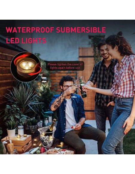 Velas LED Sumergibles Afoosoo - Paquete de 20, 3cm, Blanco Cálido