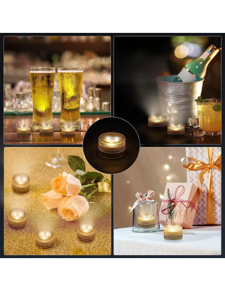 Velas LED Sumergibles Afoosoo - Paquete de 20, 3cm, Blanco Cálido