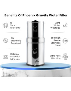 Filtro de Agua Phoenix Gravity 5.68L Acero Inoxidable NSF 2