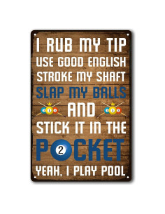 Cartel de Metal Divertido de Billar 30 x 20 cm Ynjzk