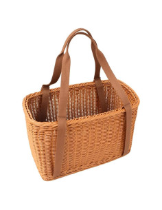 Cesta de Compras Tejida a Mano RT&BS Grande Marrón