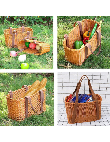 Cesta de Compras Tejida a Mano RT&BS Grande Marrón Cesta de Compras Tejida a Mano RT&BS Grande Marrón