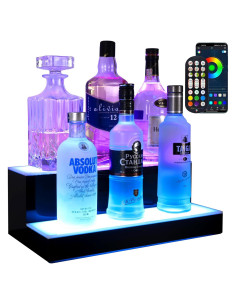 Estante de Botellas de Licor LED GOH&FTY 40.64 cm 2 Pasos