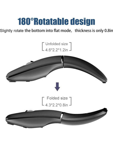 Ratón Inalámbrico Plegable NORMIA RITA Gris Bluetooth 5.0