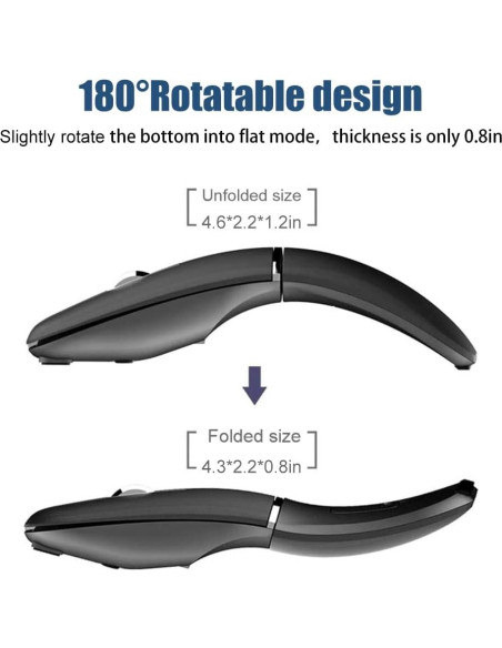 Ratón Inalámbrico Plegable NORMIA RITA Gris Bluetooth 5.0