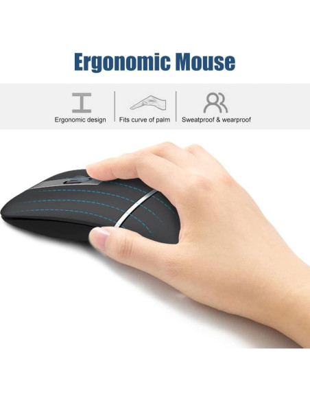 Ratón Inalámbrico Plegable NORMIA RITA Gris Bluetooth 5.0