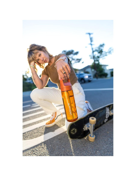 Botella de Filtro LifeStraw Go 650 ml Rosa Libre BPA