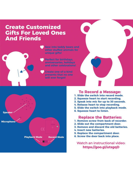 Módulo Grabador de Voz Inventiv 30 Segundos - 2 Pack Rojo