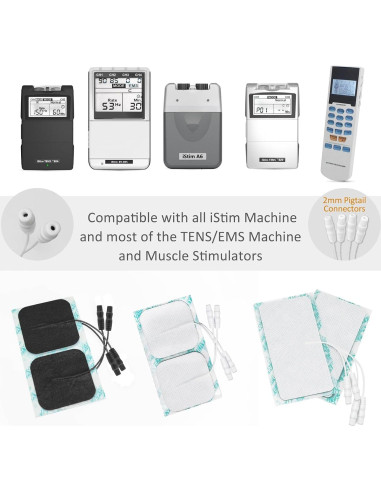 Electrodos iStim 5.08cm x 5.08cm - Gel Japonés 100% - 16 Piezas