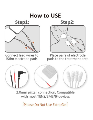 Electrodos iStim 5.08cm x 5.08cm - Gel Japonés 100% - 16 Piezas