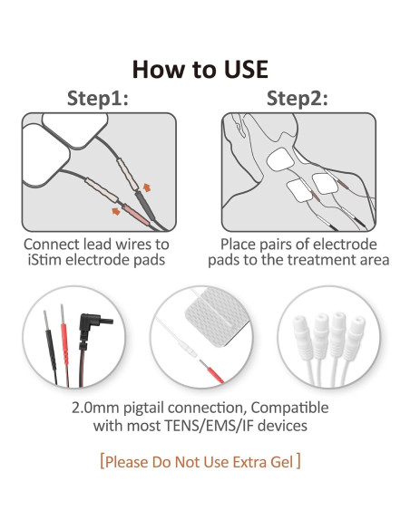 Electrodos iStim 5.08cm x 5.08cm - Gel Japonés 100% - 16 Piezas