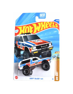 Hot Wheels Chevy Blazer 4x4 Blanco/Rojo/Azul Escala 1:64