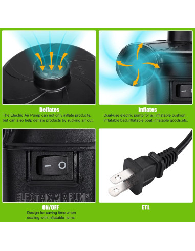 Bomba de Aire Eléctrica CAMULAND 130W con 3 Boquillas