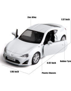 Coche Juguete Diecasting Toyota 86 Blanco 1:36 RMZ City 2