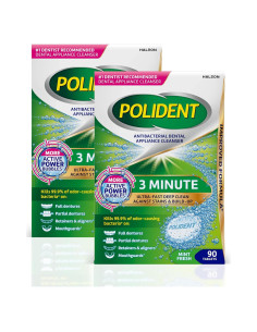 Polident 3 Minutos Tabletas Limpiadoras Antibacterianas 180 Unidades