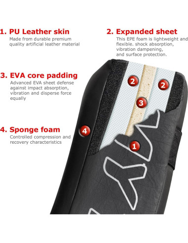 Escudo de Patada Mytra Fusion M1 Negro para Kickboxing