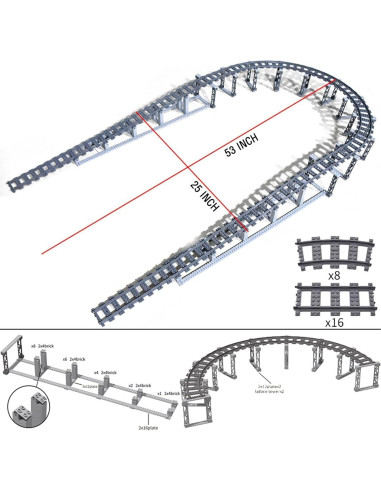 Conjunto de bloques de tren CALMDR 212 piezas compatible Lego