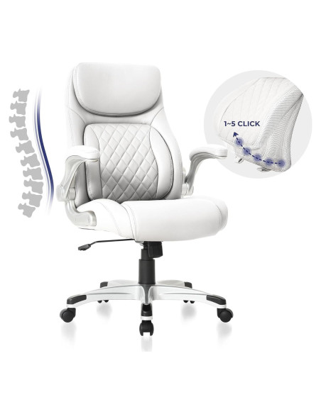Silla de Oficina Ergonómica Nouhaus Click5 Blanca con Soporte Lumbar Silla de Oficina Ergonómica Nouhaus Click5 Blanca con Soporte Lumbar