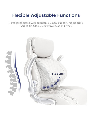 Silla de Oficina Ergonómica Nouhaus Click5 Blanca con Soporte Lumbar