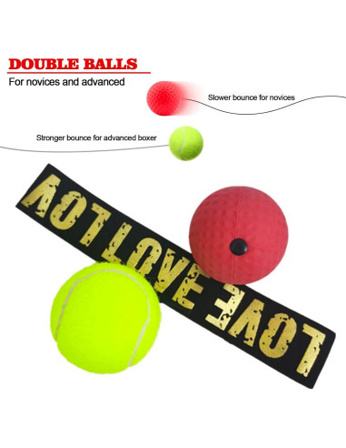 Set de entrenamiento de boxeo Q&F Tech con 2 bolas y banda