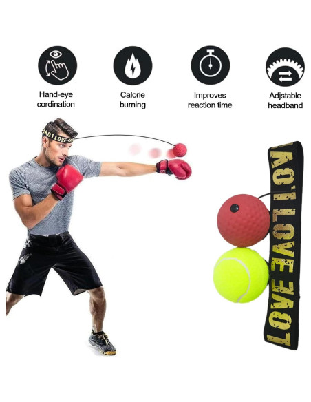 Set de entrenamiento de boxeo Q&F Tech con 2 bolas y banda Set de entrenamiento de boxeo Q&F Tech con 2 bolas y banda